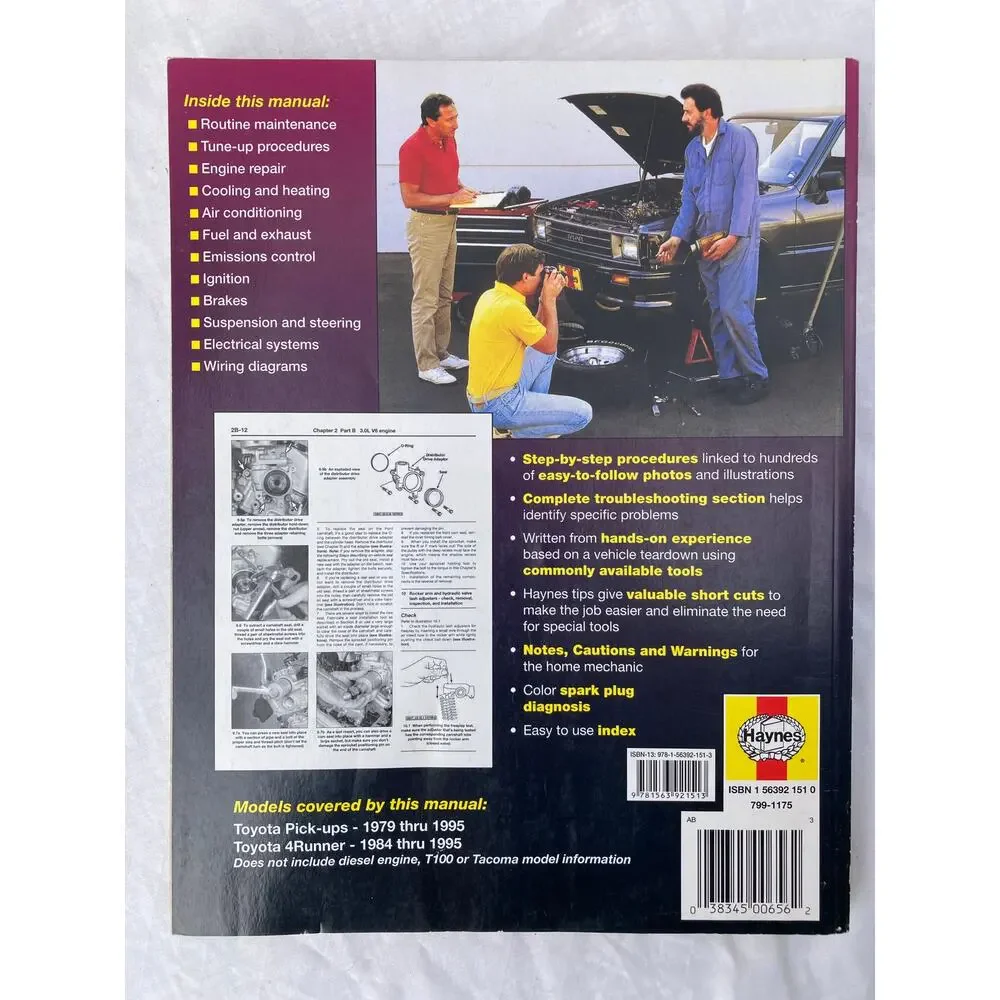 Toyota Pick-Ups & 4Runner 1979 to 1995 - Haynes Repair Manual 1998